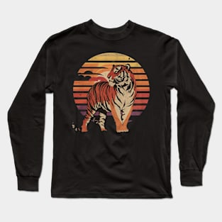 Cool Retro tiger vintage tiger tiger art Long Sleeve T-Shirt